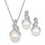 商品第1个颜色Silver, Macy's | Cultured Freshwater Pearl (8 & 9mm) and Diamond Accent Pendant Necklace and Earrings Set in Sterling Silver or 14k Gold Over Silver