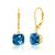 商品第8个颜色londen blue topaz, MAX + STONE | 14k Solid Yellow Gold Gemstone Dangle Leverback Earrings (8mm)