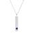 商品MAX + STONE | 14k White Gold Bar Pendant Necklace with 3mm Small Round Gemstone Adjustable Cable Chain 16 Inches to 18 Inches with Spring Ring Clasp颜色created blue sapphire