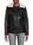 商品Michael Kors | Faux Fur & Faux Leather Moto Jacket颜色BLACK
