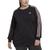 color Black/true Pink, Adidas | Plus Size Essentials Three-Stripes Fleece Sweatshirt