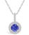 颜色: White Gold, Macy's | Tanzanite (1-3/8 Ct. t.w.) and Diamond (3/8 Ct. t.w.) Halo Pendant Necklace