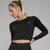 颜色: Black, Myprotein | MP Women's Shape Seamless Long Sleeve Crop Top - Sandstone