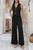 颜色: black, TRUEDAMES | Solid V Neck Button Vest Pleated Suit Sets