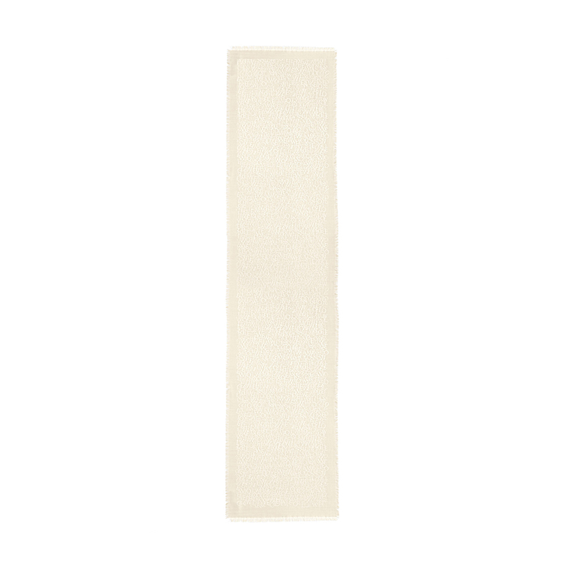 Loewe | 罗意威23新款 男女通用丝绸羊毛字母提花围巾（三色可选）, 颜色米白色