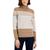 商品Karen Scott | Petite Kenton Striped Turtleneck Sweater, Created for Macy's颜色Chestnut Heather Combo