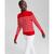 商品Charter Club | Cashmere Striped Mock-Neck Sweater, Created for Macy's颜色Calypso Red