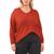 color Rust, Vince Camuto | Plus Size Cozy Scoop Neck Long Sleeve Sweater