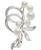 颜色: Silver, Macy's | Cultured Freshwater Pearl (7mm & 5mm) Pin in Sterling Silver and 18k Gold Over Silver