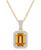 颜色: Citrine / Gold, Macy's | Garnet (1-7/8 ct. t.w.) & Lab-Created White Sapphire (1/5 ct. t.w.) Emerald-Cut Halo 18" Pendant Necklace in 10k Yellow Gold (Also in Citrine & Amethyst)