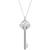 商品第10个颜色White Sapphire, Macy's | Lab-Created Opal (1/5 ct. t.w.) & Diamond Accent Key 18" Pendant Necklace in Sterling Silver & 10K Gold
