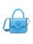 color BLUE BLUE VERSACE GOLD, Versace | Mini La Medusa Chain Leather Top Handle Bag