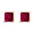 颜色: red ruby | yellow, Haus of Brilliance | 14K Gold 5x5MM Princess Cut Gemstone Solitaire Stud Earrings