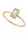 颜色: White, 2028 | 14K Gold-tone Rectangle Crystal Ring