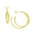 商品Essentials | And Now This High Polished Crossover C Hoop Post Earring in Silver Plate or Gold Plate颜色Gold-Tone