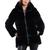 Michael Kors | Women's Petite Hooded Faux-Fur Coat, 颜色Black