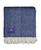 颜色: Indigo, Prince of Scots | Highland Tweed Herringbone Pure Wool Oversized Throw, 59" x 72"