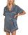 颜色: Petite Batik Indigo Blue, Eberjey | Inez Printed Washable Silk Short Pajama Set