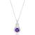 商品MAX + STONE | 14K White Gold 7mm Round Gemstone Solitary Infinity Knot Pendant, 18 inch Cable Chain颜色amethyst