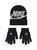 商品NIKE | Little Kid's Logo Futura Beanie & Gloves Set颜色BLACK SILVER