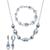 Givenchy | Silver-Tone 3-Pc. Set Stone & Crystal Round & Marquise Link Necklace, Bracelet, & Matching Drop Earrings, 颜色Turq/aqua