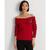 商品Ralph Lauren | Women's Off-the-Shoulder Cable-Knit Sweater颜色Classic Red