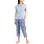 商品Charter Club | Everyday Cotton V-Neck Pajama T-Shirt, Created for Macy's颜色Rain Dance