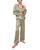 颜色: Geo Sphere Moss/Navy, Eberjey | Inez Printed Washable Silk Long Pajama Set