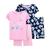 商品Carter's | Little Girls 4-Piece Snug Fit T-shirt and Shorts Pajama Set颜色Print