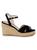 color BLACK, Stuart Weitzman | Women's Rosemarie Suede Wedge Sandals