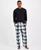 颜色: Black/white, Club Room | Men's Fleece Long-Sleeve T-Shirt & Plaid Pajama Pant Set, Created for Macy's