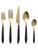 颜色: GOLD BLACK, Vietri | Ares Oro & Black 5-Piece Flatware Set