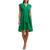 Kensie | Women's Cotton V-Neck A-Line Tie-Waist Dress, 颜色Tropical Green