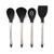 ��颜色: black, Cuisipro | Cuisipro Silicone Kitchen Tool Set-Ladle, Turner, Spoon & Slotted Spoon