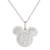 商品Disney | Mickey Mouse Cubic Zirconia Initial Pendant 18" Necklace in Sterling Silver颜色H