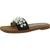 color Black/Pearl, Stuart Weitzman | Stuart Weitzman Womens Goldie Leather Open Toe Slide Sandals