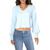 color Sky Blue, Love, Fire | Love, Fire Womens Lace Trim Crop Thermal Top