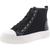 color Black, Nine West | Nine West Womens Dyiane 7 Canvas Flats High-Top Sneakers