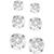 商品Essentials | 3 Pc. Set Cubic Zirconia Stud Silver Plate Earrings颜色Silver
