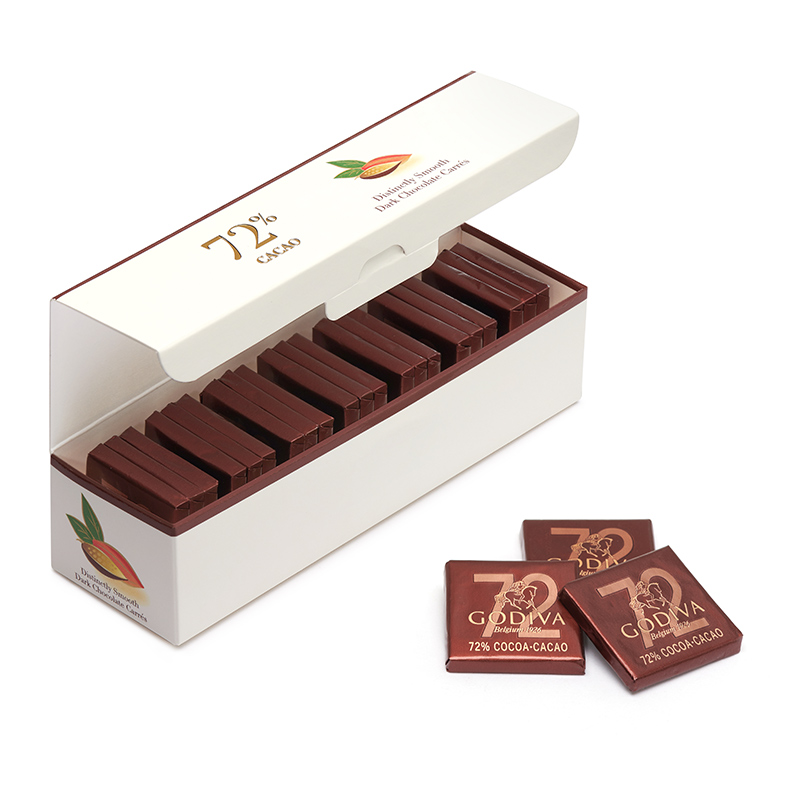 颜色: 72_可可黑巧克力21片装, Godiva | 歌帝梵72%85%可可黑巧克力21片比利时进口零食