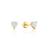 颜色: yellow gold created opal, MAX + STONE | 14K White or Yellow Gold 3 Prong Heart Shape Gemstone Stud Earrings