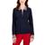 商品Tommy Hilfiger | Women's Cotton Striped-Collar Long-Sleeve Zip Polo颜色Sky Captain