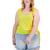 color Sulphur Spring, Love, Fire | Trendy Plus Size Side Rushed Drawstring Tank