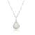 商品第1个颜色silver, Nicole Miller | Sterling Silver Round Gemstone Hexagon Pendant Necklace on 18 Inch Chain