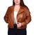 商品Michael Kors | Plus Size Leather Moto Jacket颜色Luggage