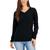 商品Karen Scott | Women's V-Neck Front-Cable Sweater, Created for Macy's颜色Luxsoft Black