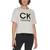 商品Calvin Klein | Women's Stacked Flocking Logo-Print Cotton T-Shirt颜色Chalk
