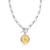Ross-Simons | Ross-Simons Italian Replica Bee Lira Coin Necklace in Sterling Silver and 18kt Gold Over Sterling, 颜色18 in