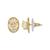颜色: Ivory, 2028 | 14K Gold Plated Rose Oval Lattice Button Earrings