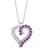 颜色: Amethyst, Macy's | Simulated Sapphire Baguette and Cubic Zirconia Heart Pendant (Also in Amethyst)